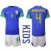 Brazílie Marquinhos #4 Dětské Oblečení Venkovní Dres MS 2022 Krátkým Rukávem (+ trenýrky)